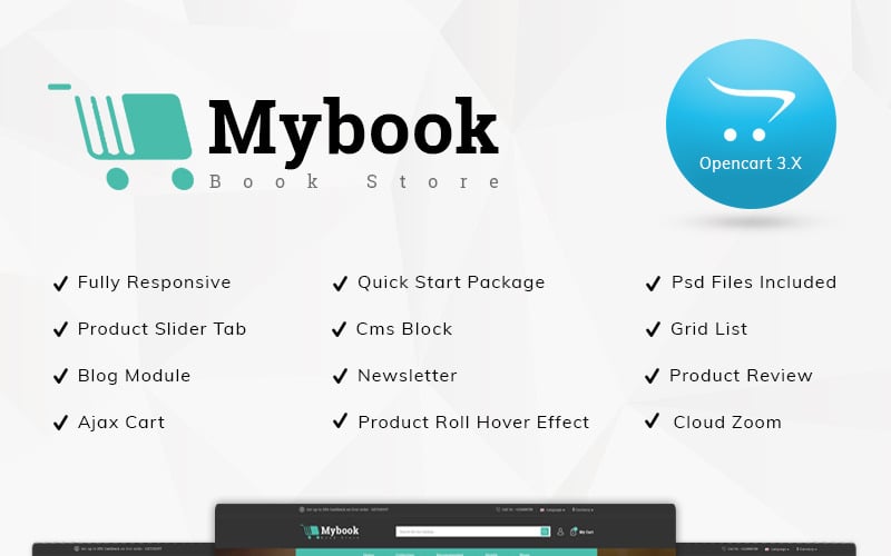 шаблон opencart книжного магазина mybook
