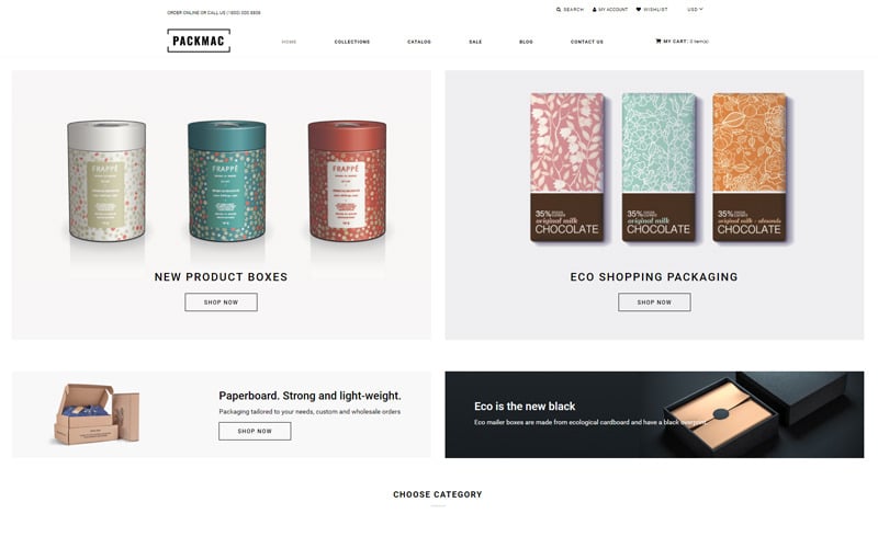 упаковка многостраничная чистая тема shopify