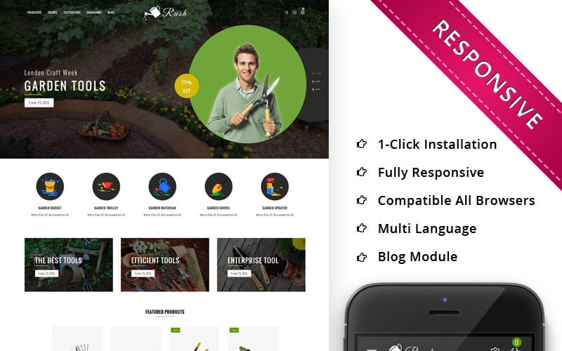 The Gardening Tools OpenCart Template