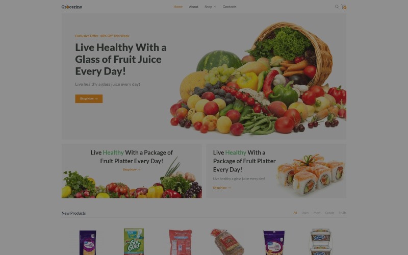 продуктовый магазин woocommerce тема