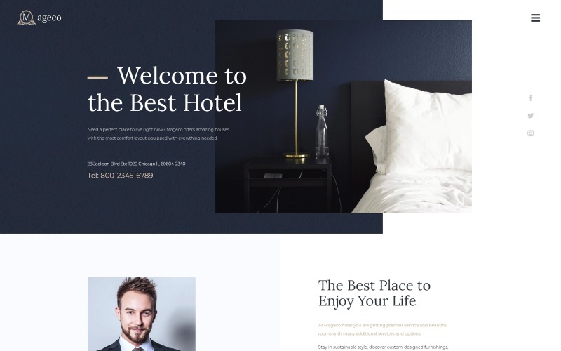 hotel multipurpose minimal wordpress elementor theme