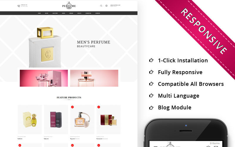 отзывчивый шаблон opencart для косметического магазина