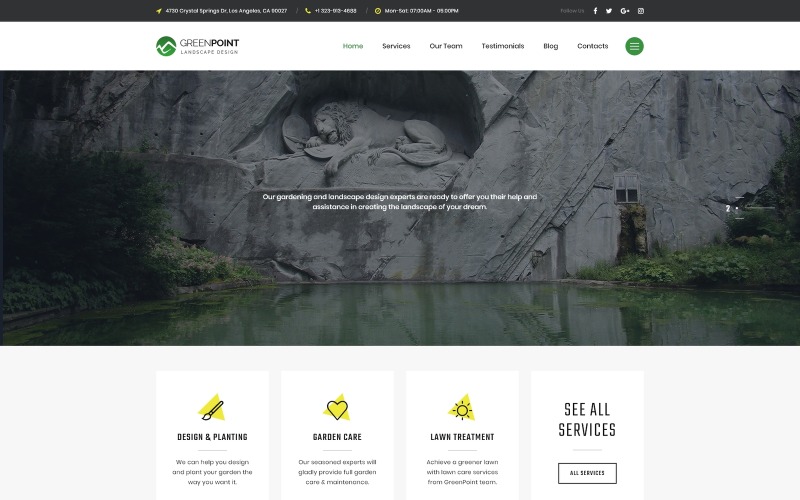 ландшафтный дизайн творческий html bootstrap шаблон целевой страницы