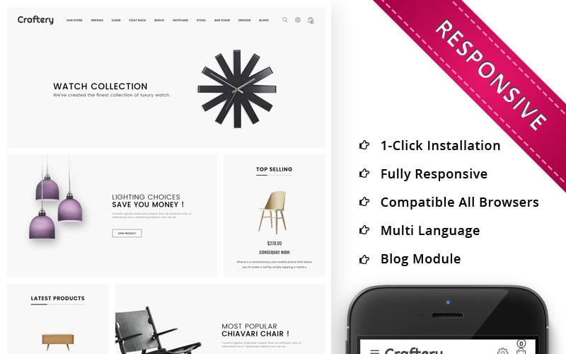 мебельный магазин отзывчивый шаблон opencart