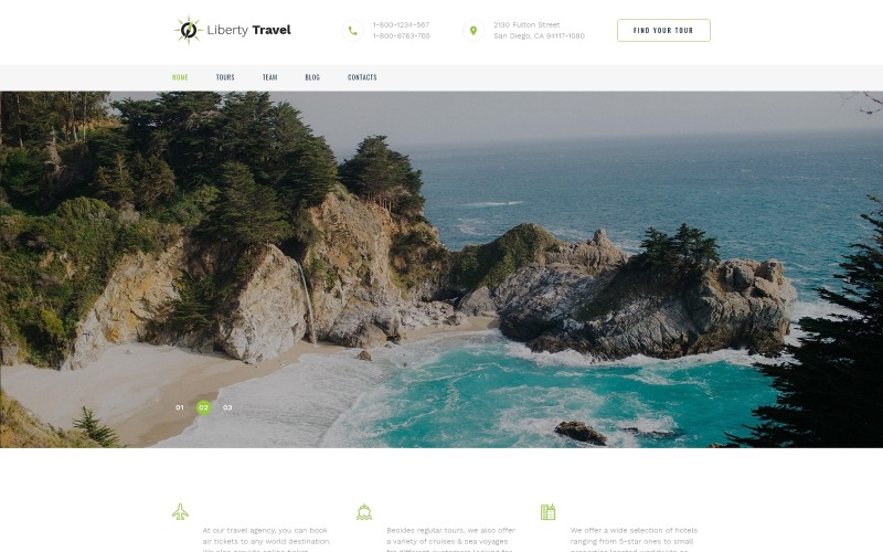 туристическое агентство modern html bootstrap landing page template
