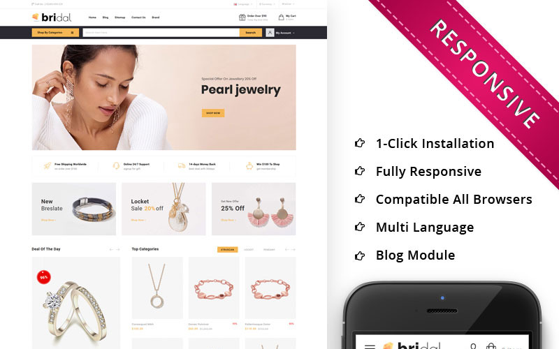 отзывчивый шаблон opencart ювелирного магазина