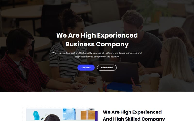 One Page Corporate And Business Landing Page Template