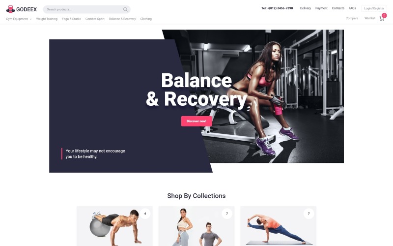 спортивная экипировка ecommerce modern elementor woocommerce тема