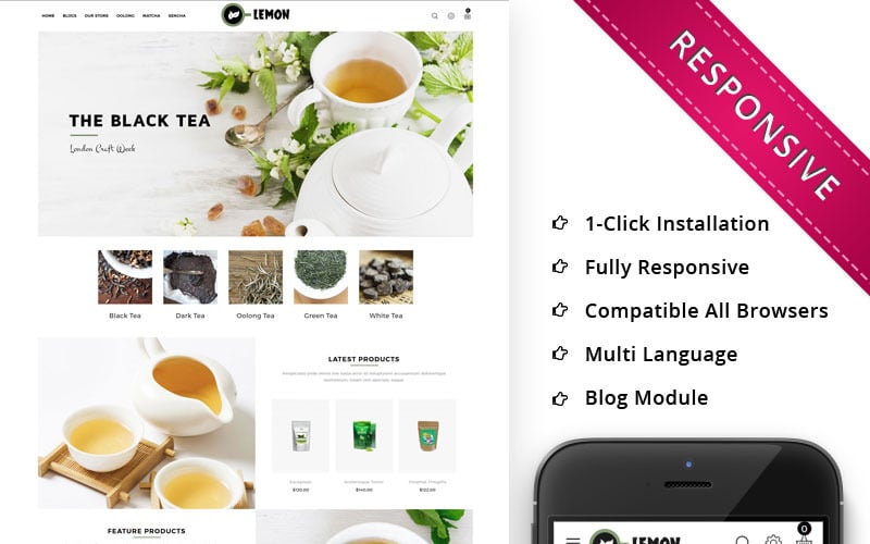 отзывчивый шаблон opencart для магазина напитков