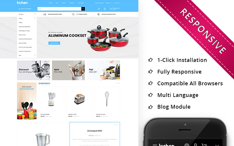 адаптивный шаблон магазина opencart