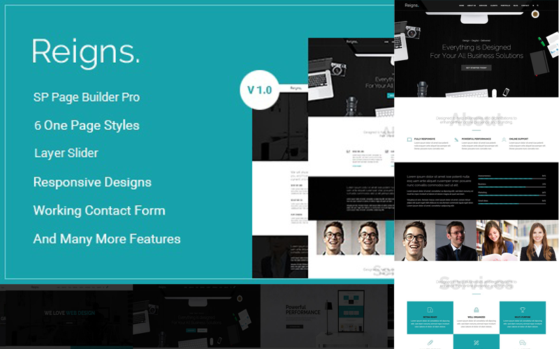 Professional One Page Joomla Template