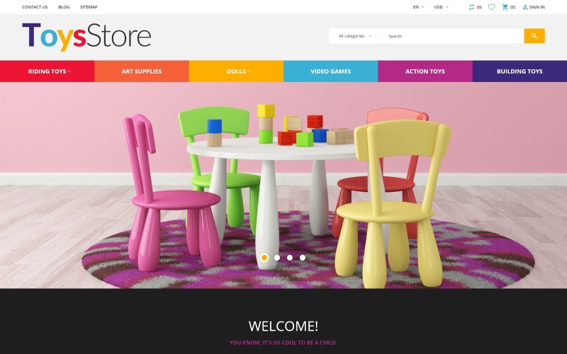 kids play games store clean bootstrap prestashop theme
