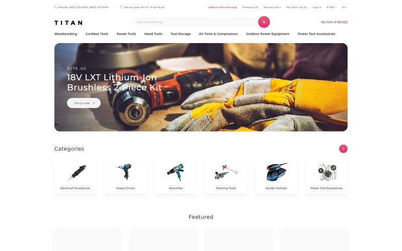 инструменты хранят чистый шаблон opencart