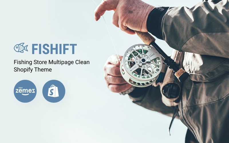 рыболовный магазин многостраничная чистая тема shopify