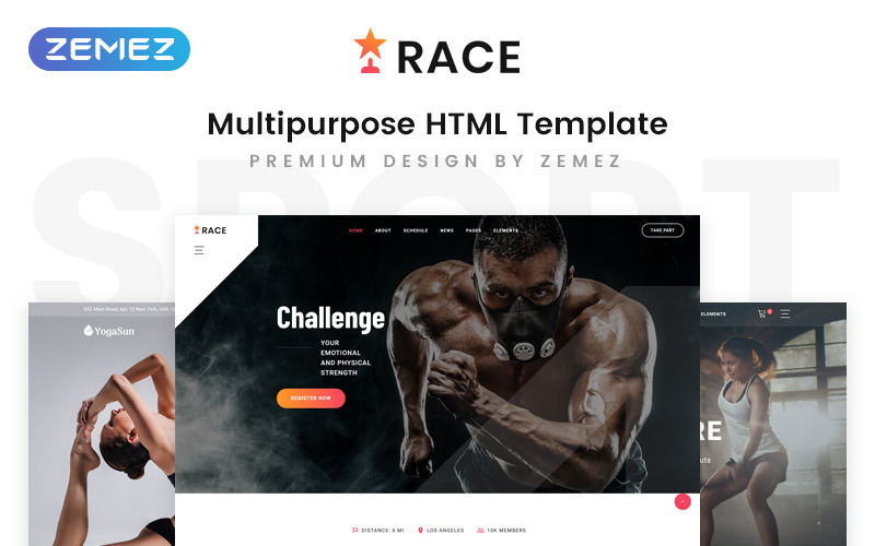 спортивное событие креативный универсальный шаблон сайта html5