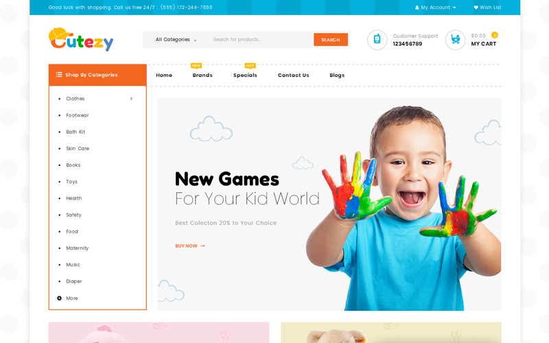 шаблон opencart магазина детских игрушек