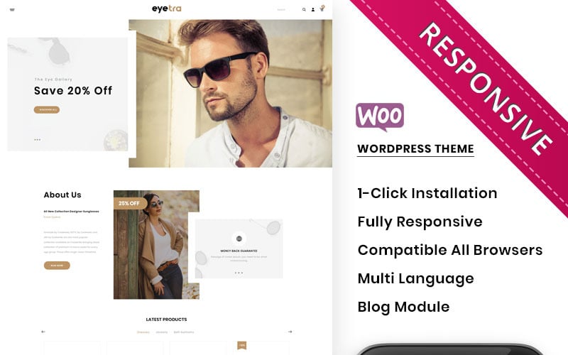 тема магазина очков woocommerce
