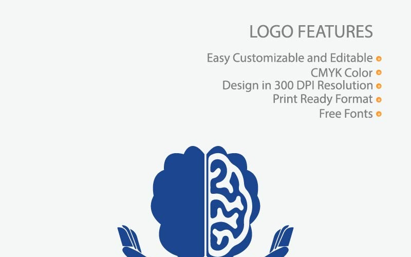 Download Шаблон логотипа "Brain Protection Vector Logo Template" / Brain Protection Vector Logo Template - Шаблон логотипа на тему графика logo vector intelligence brain design heart head icon hands emotions psychology rational creative mind brainstorm illustration human medical mental health