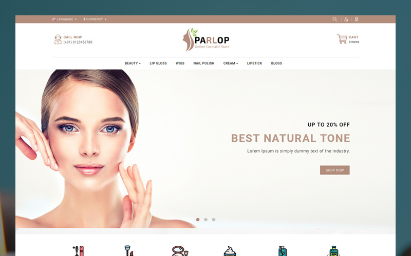 parlop constmatics shop opencart шаблон