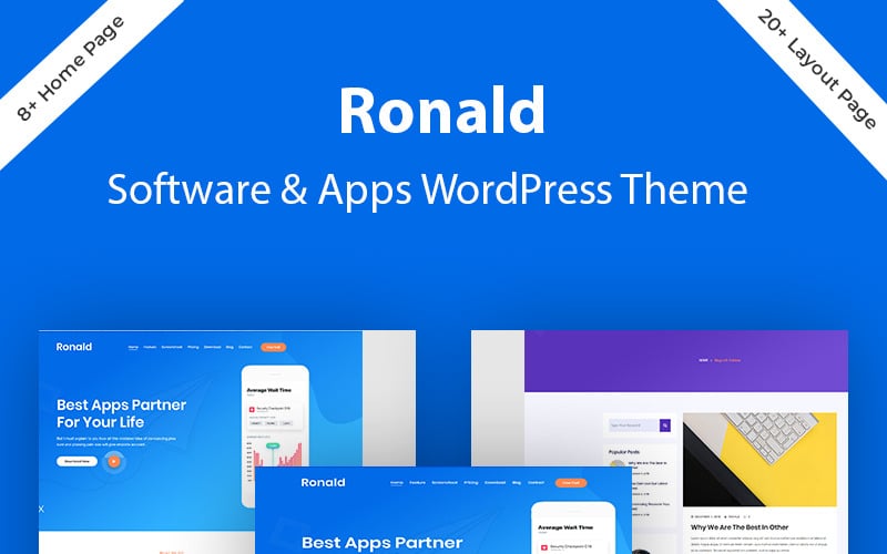 программное обеспечение и приложение landing wordpress theme