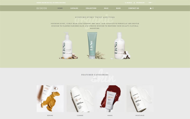 магазин косметики ecommerce modern shopify theme