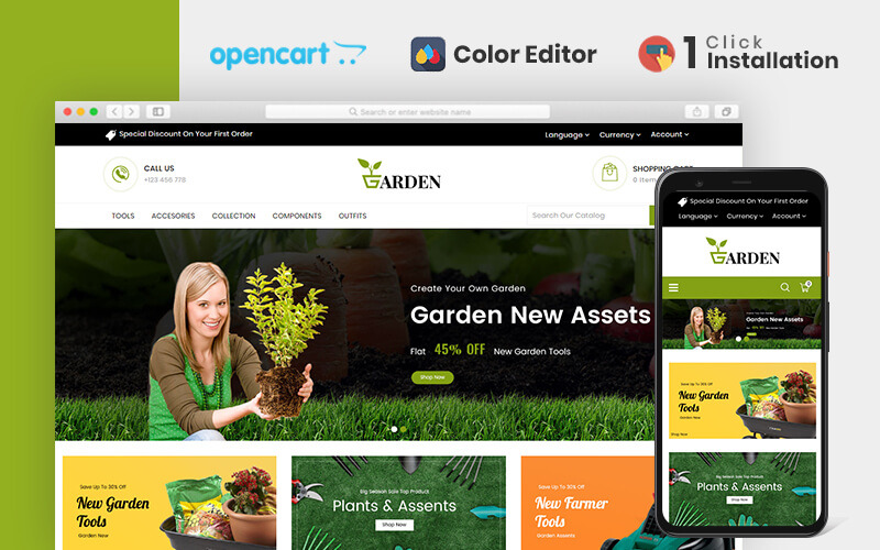 садовый инвентарь магазин opencart шаблон