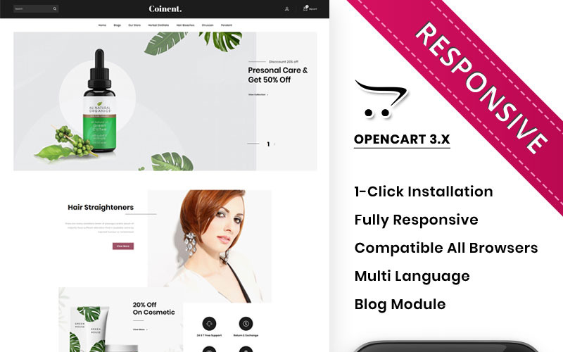 отзывчивый шаблон opencart для косметического магазина