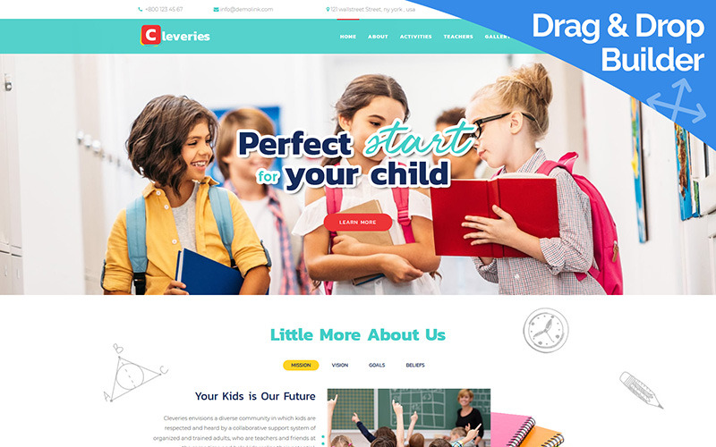 шаблон kids school moto cms 3