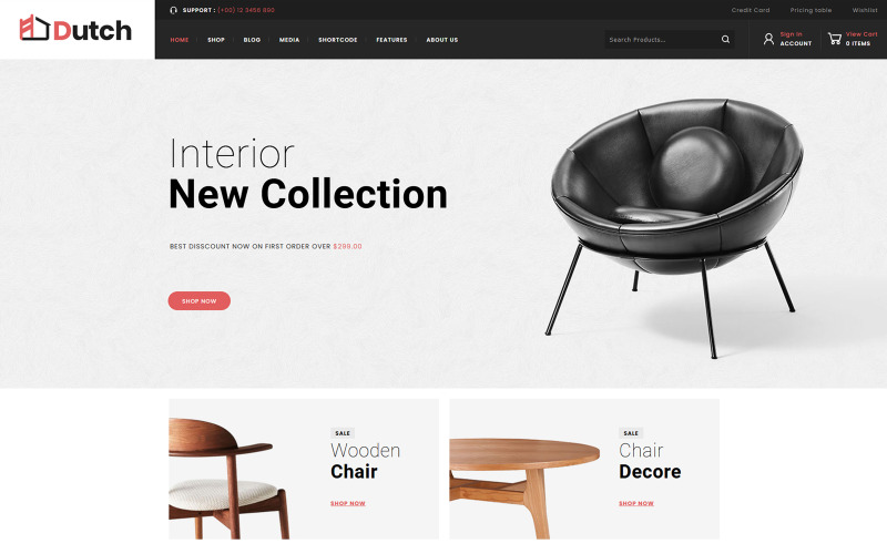 мебель woocommerce тема