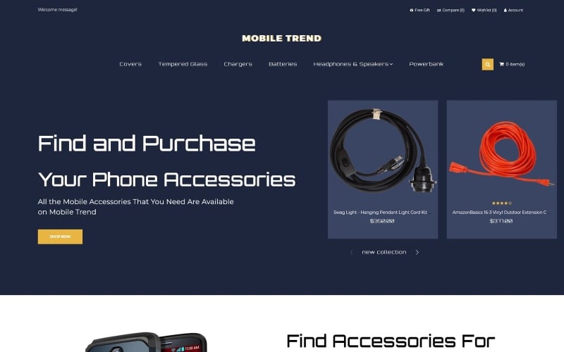 Mobile Accessories Store Modern OpenCart Template