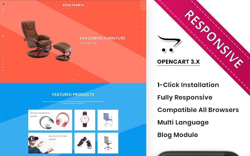 мега магазин отзывчивый шаблон opencart