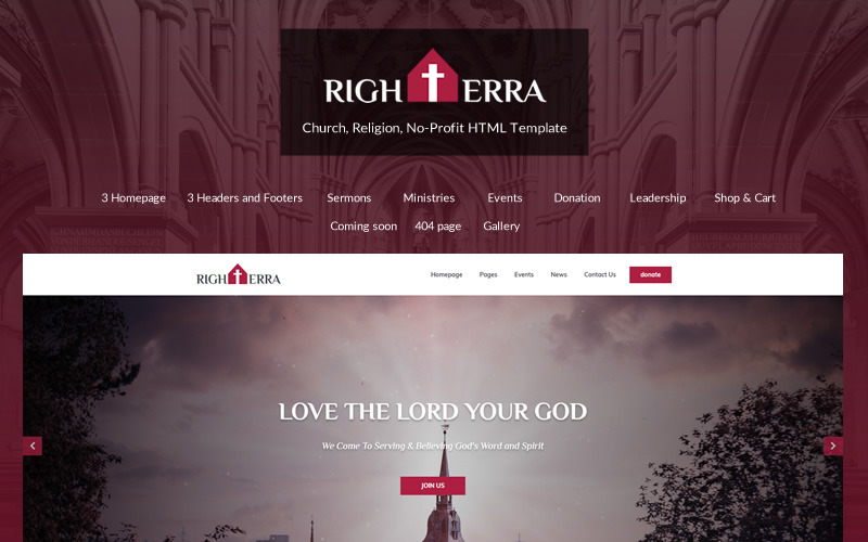 шаблон сайта religion bootstrap 4