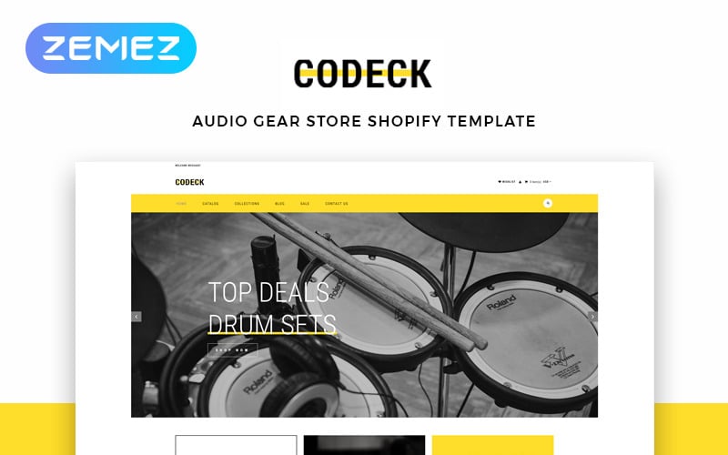 аудио магазин электронная коммерция современная тема shopify