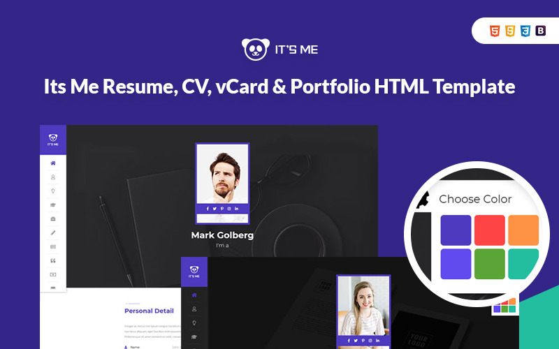 его мне резюме, cv, vcard &amp; portfolio landing page шаблон