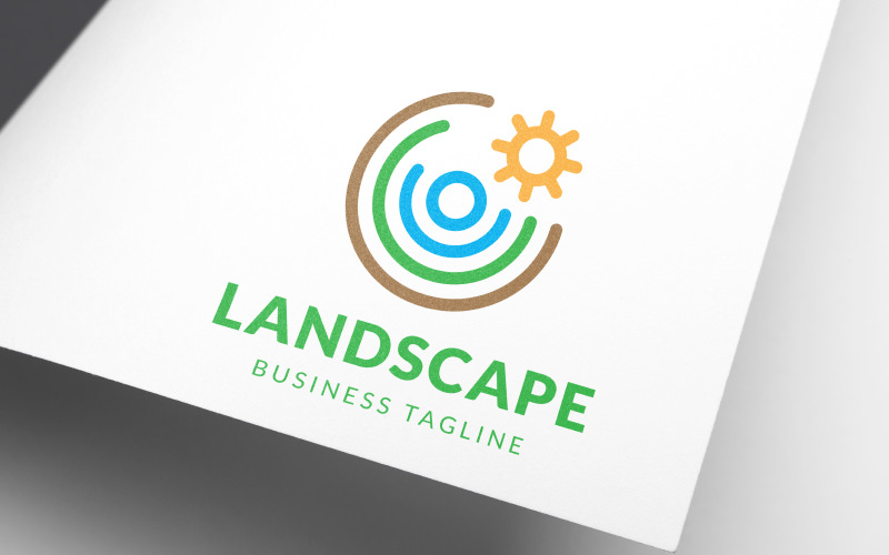 Download Шаблон логотипа "Modern Line Landscaping Logo Template" / Modern Line Landscaping Logo Template - Шаблон логотипа на тему графика camping,chalet,climbing,ecological,ecology,energy,environment,environmental,forest,hunting,landscape,lifestyle,mountain,natural,nature,outdoor,mowing,lawn,care,modern