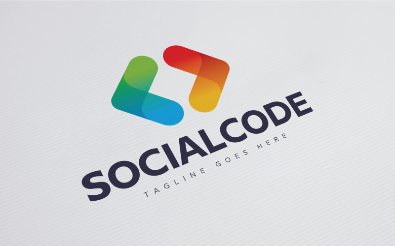 Download Шаблон логотипа "Social Code Logo Template" / Social Code Logo Template - Шаблон логотипа на тему графика app,bracket,code,coding,colorful,communication,connect,developer,development,digital,logo,media,programming,social,software,solutions,stationary,technology,virtual,web
