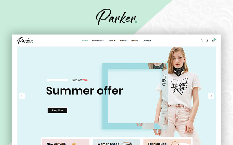 parker fashion premium opencart шаблон