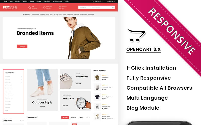 мега магазин отзывчивый премиум шаблон opencart