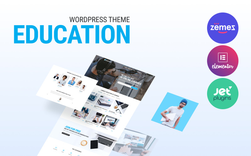 образовательные курсы минимальная тема wordpress elementor