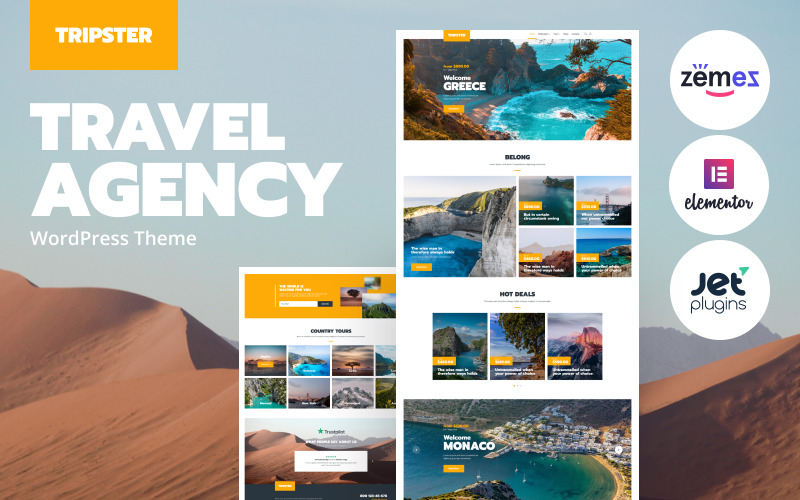 туристическое агентство modern wordpress elementor theme