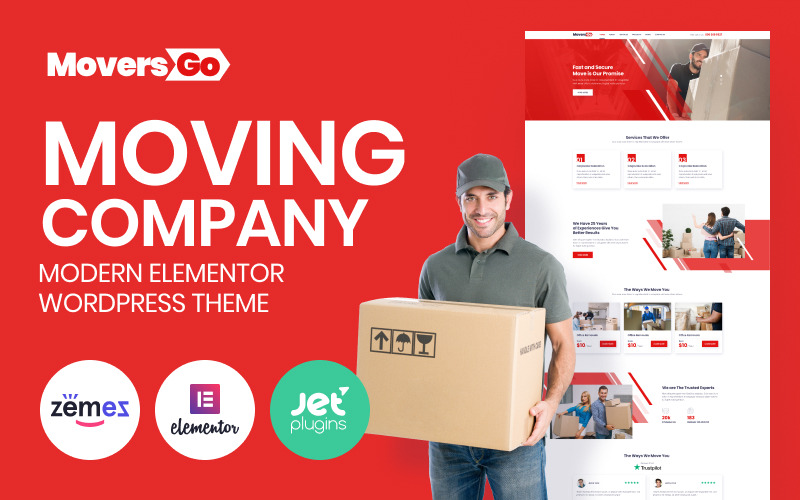 moving company modern wordpress elementor theme
