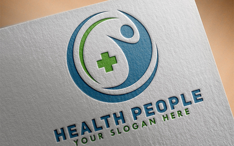 Download Шаблон логотипа "Health People Logo Template" / Health People Logo Template - Шаблон логотипа на тему графика creative modern premium logo health care people design 3d versatile unique business company brand