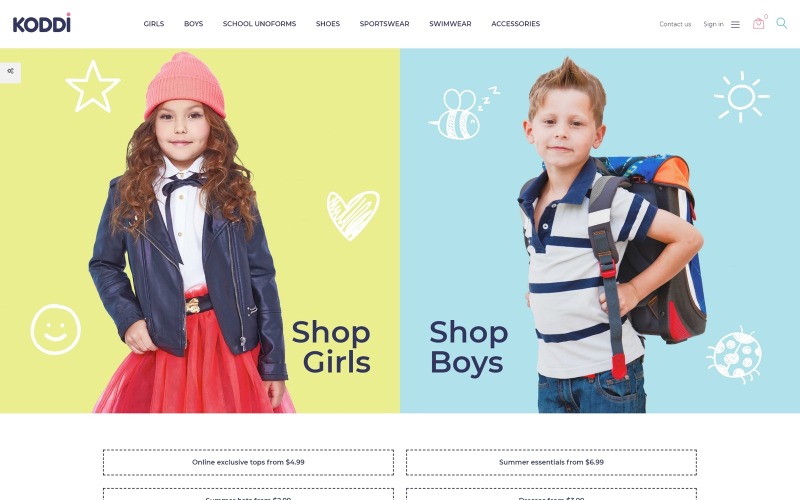 детская одежда чистая электронная коммерция bootstrap prestashop тема