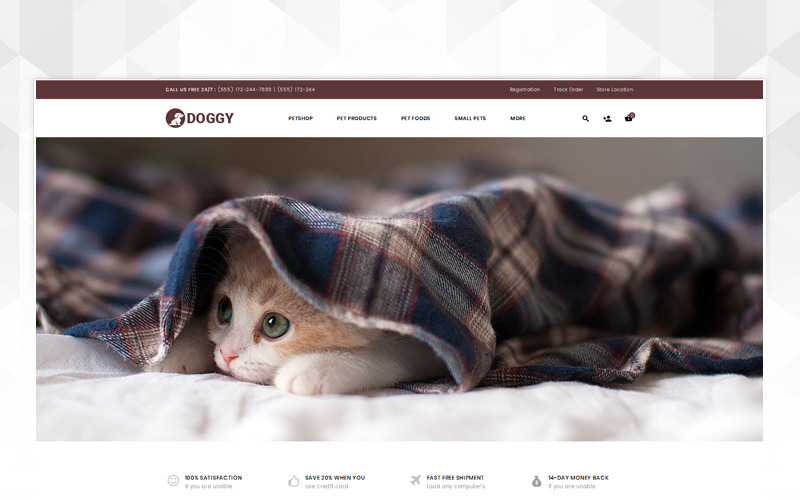 шаблон opencart магазина домашних животных