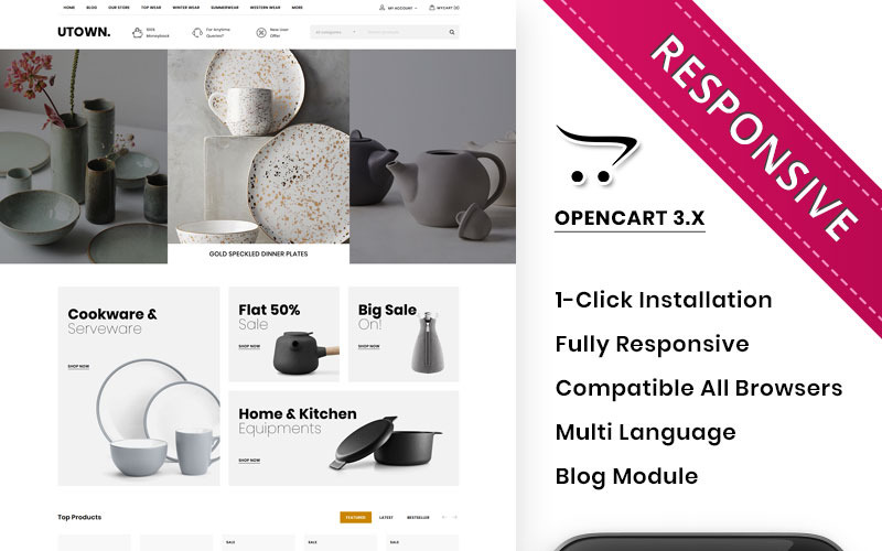 шаблон opencart магазина mega kitchen store