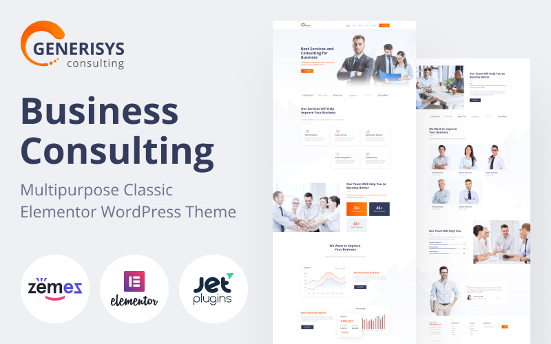 бизнес консалтинг многоцелевая классическая тема wordpress elementor