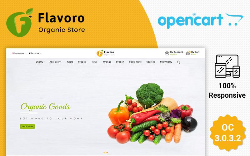 шаблон flavoro organic opencart