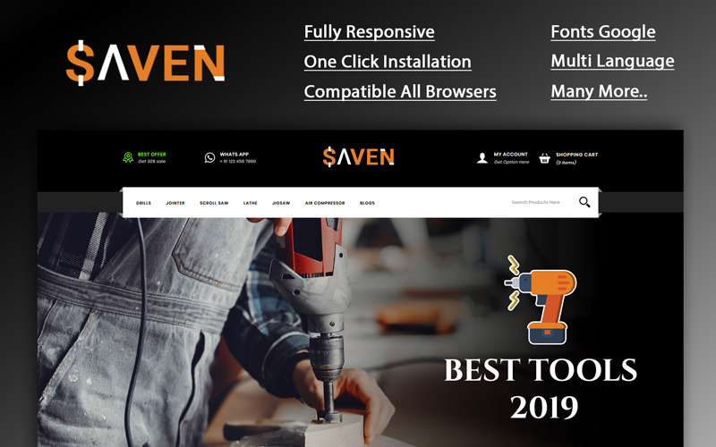Tools Part OpenCart Template