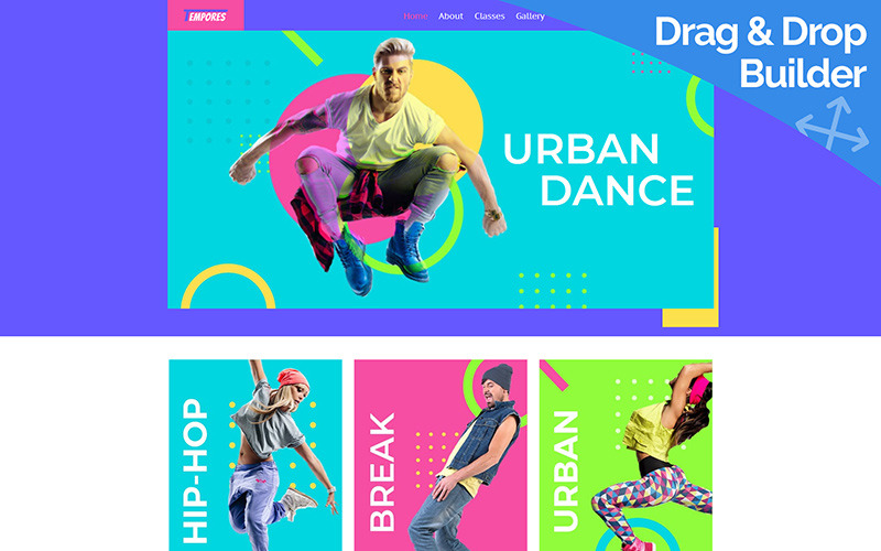 шаблон street dance moto cms 3