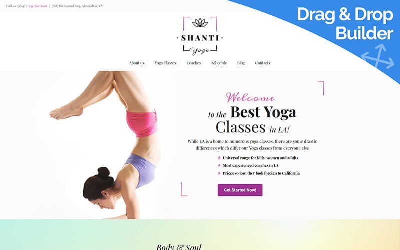 шаблон yoga club moto cms 3